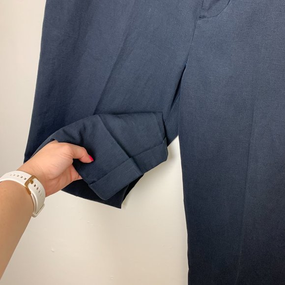 VINCE washed blue linen chino pant cuffed 32 - Picture 6 of 8